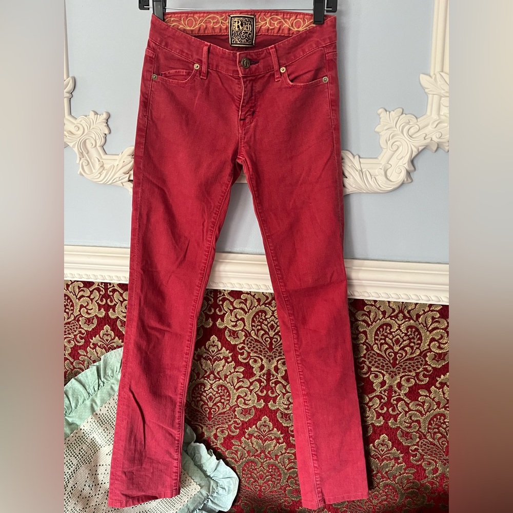 Red Y2K Rich & Skinny Jeans